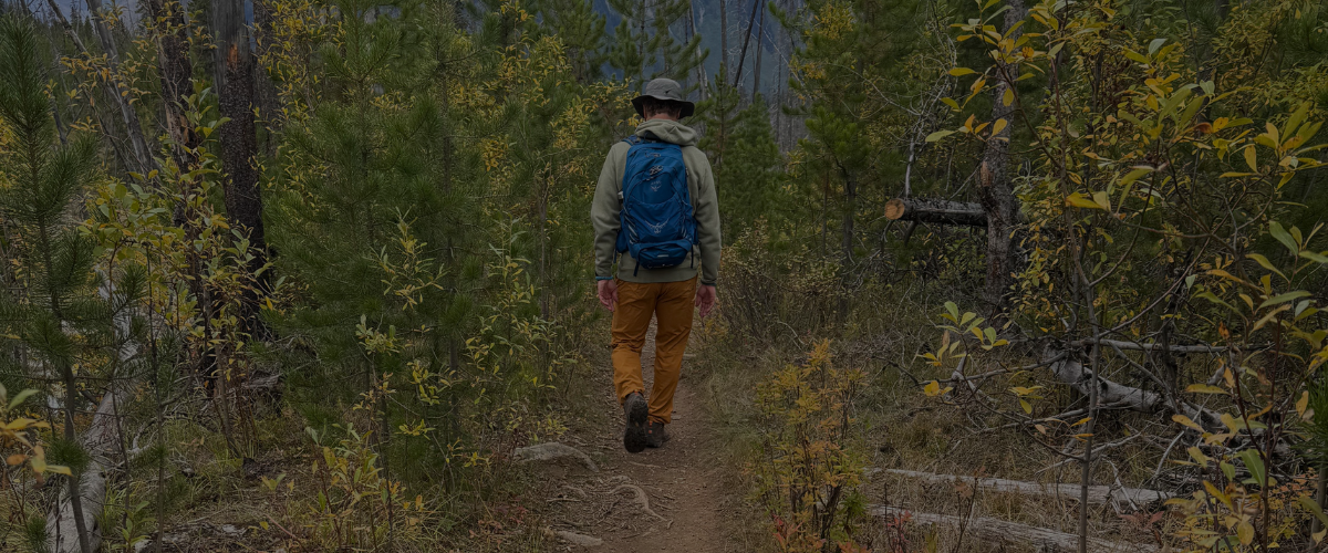Jeff Jewell hiking in Canada.